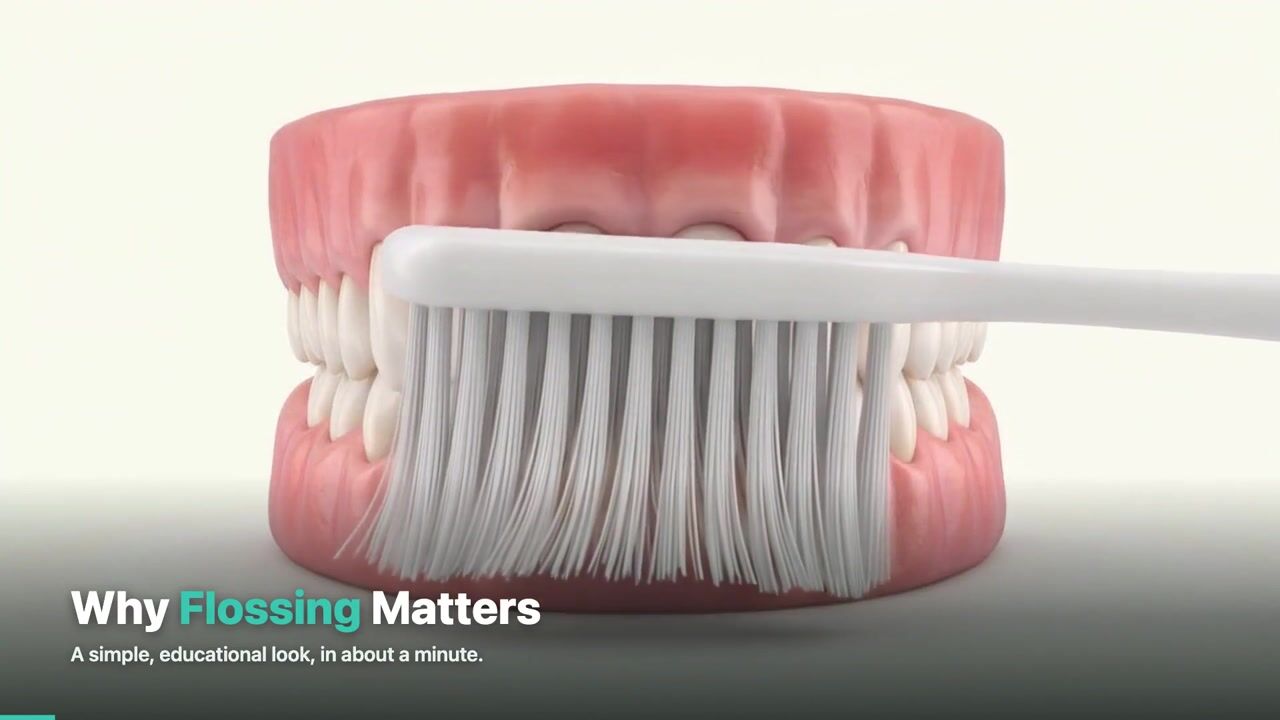 Flossing — 3D patient education video